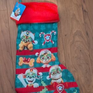 Paw Patrol Teal and Red Character Holiday Stocking